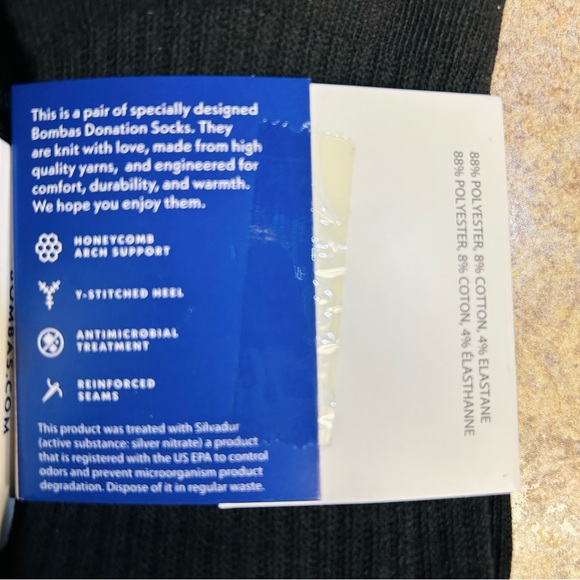 NWT Bombas 5 pair black crew socks - Picture 4 of 4